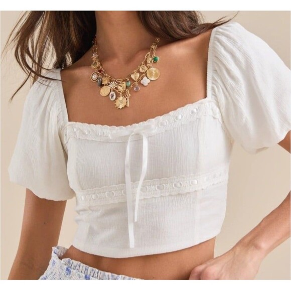 NWT Altar'd State Janet Ribbon Top Size Small - Picture 1 of 6